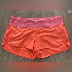 Lululemon Speed Up Shorts Size 8 2.5” Inseam Bright Orange/Pink
